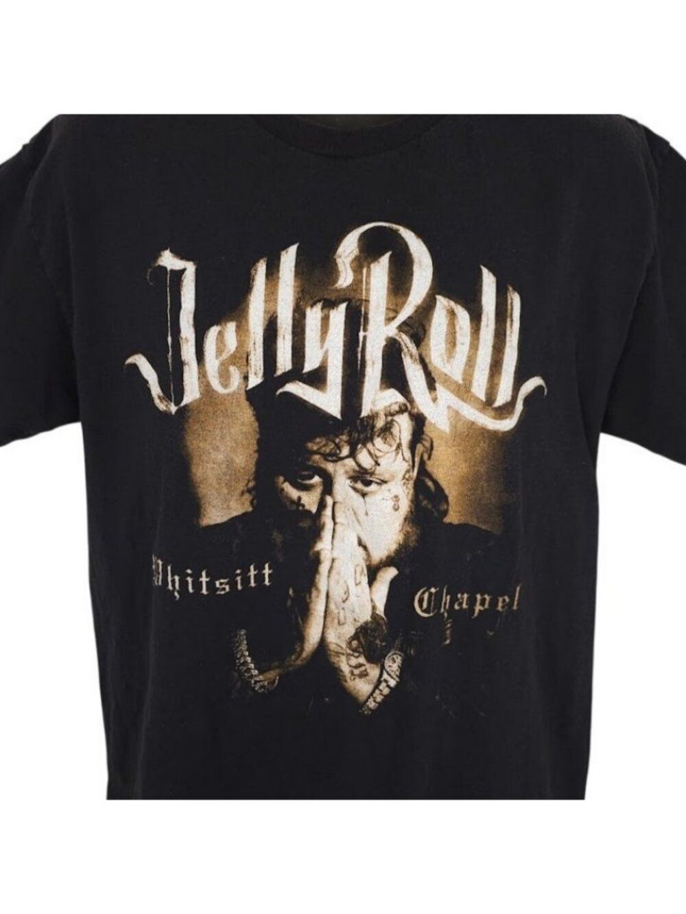 Jelly Roll T Shirt Mens Size Black Large Whitsitt Chapel Rapper Singer